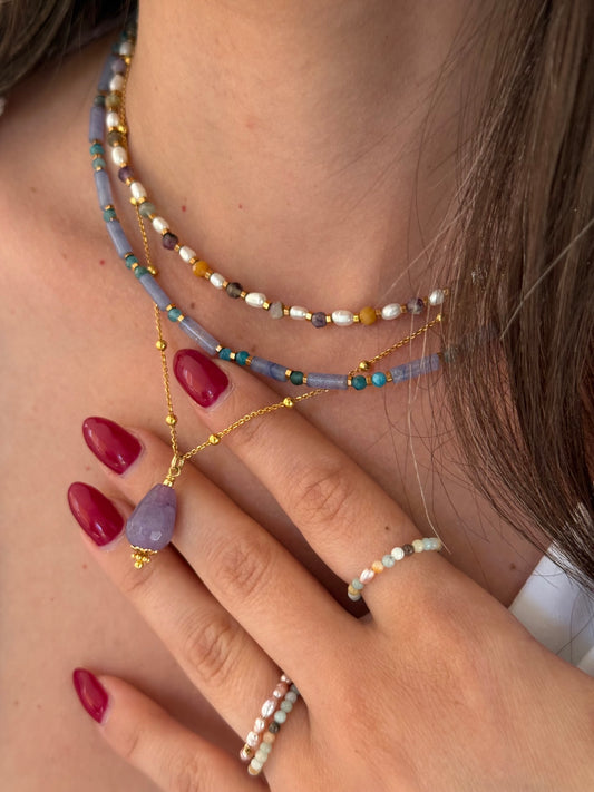 Cornelia pendant necklace-Purple