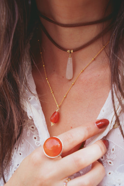Cornelia pendant necklace-Orange