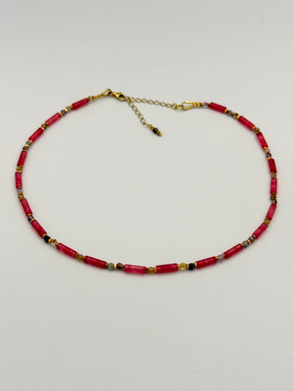 Cindy necklece-Cherry pink