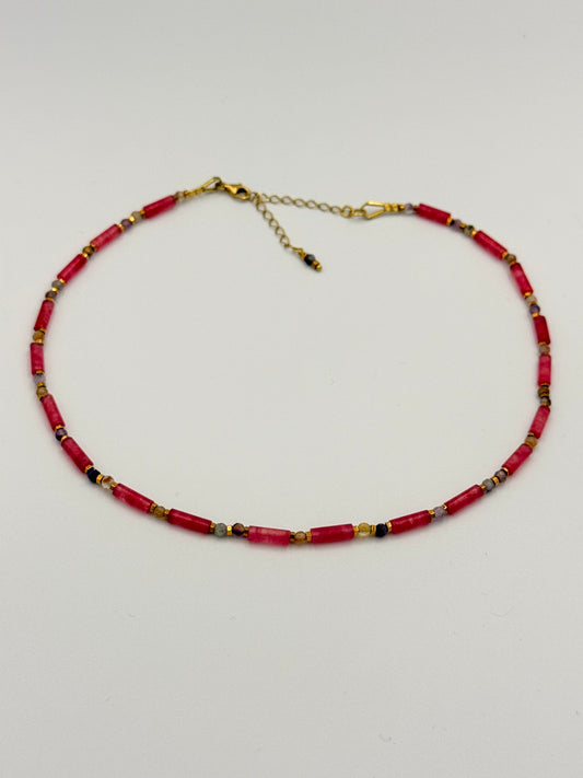 Cindy necklece-Cherry pink