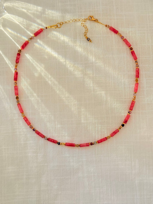 Cindy necklece-Cherry pink