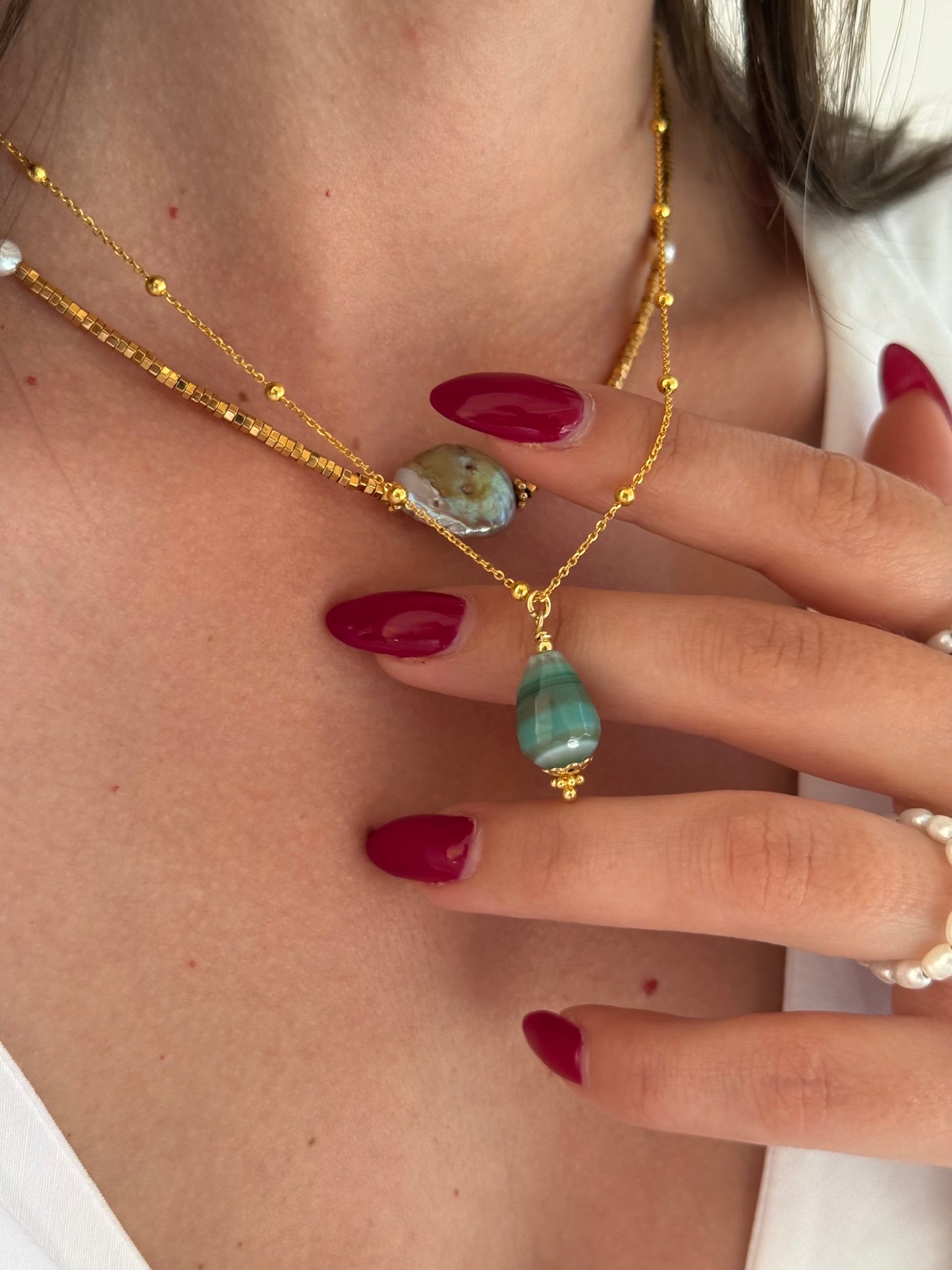 Cornelia pendant necklace-Green