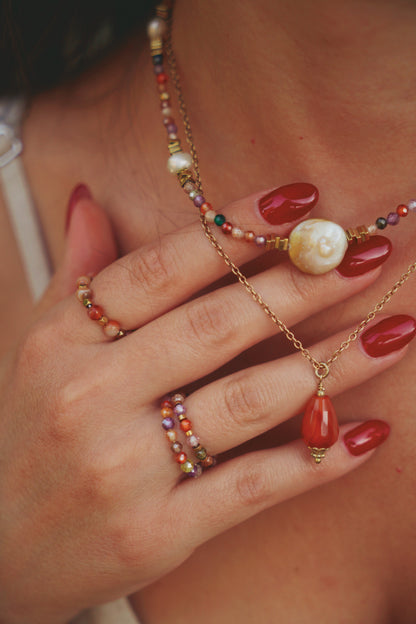 Cornelia pendant necklace-Orange
