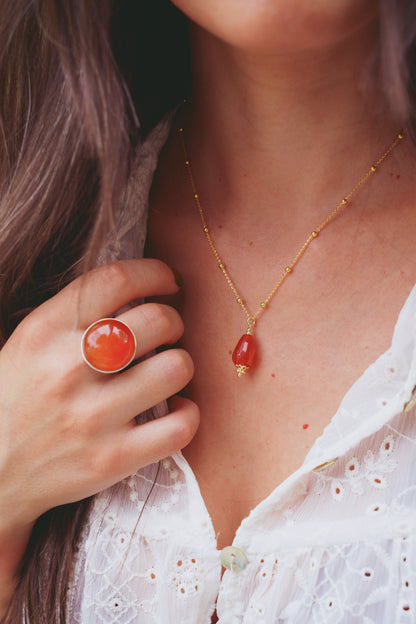 Cornelia pendant necklace-Orange