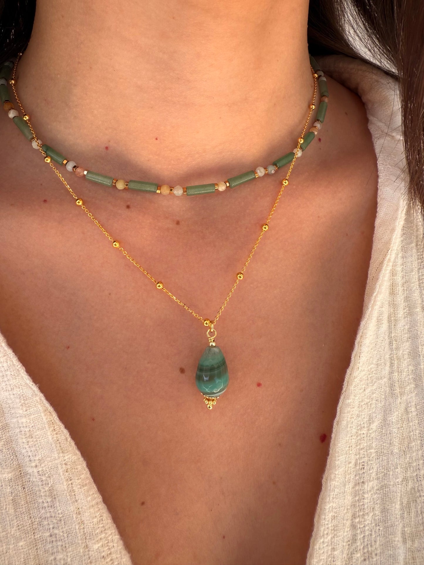Cornelia pendant necklace-Green