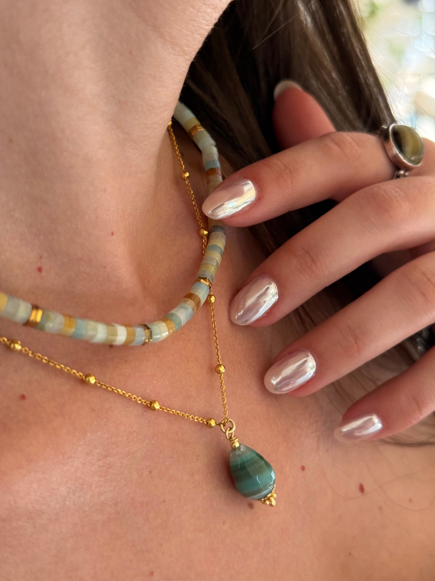 Cornelia pendant necklace-Green
