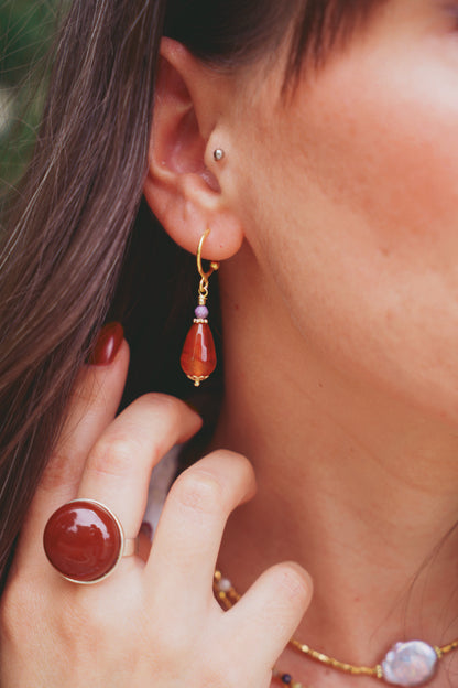 Emilia Earrings-Orange